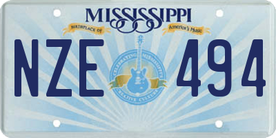 MS license plate NZE494