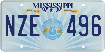 MS license plate NZE496