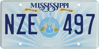 MS license plate NZE497