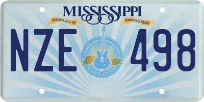 MS license plate NZE498