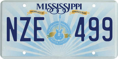 MS license plate NZE499
