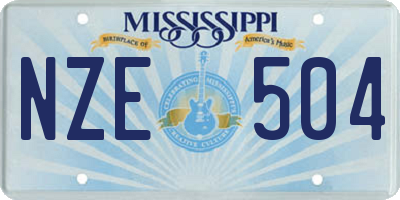 MS license plate NZE504