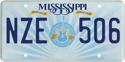 MS license plate NZE506