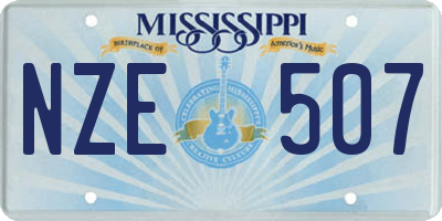 MS license plate NZE507