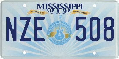 MS license plate NZE508