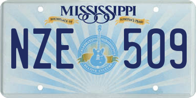 MS license plate NZE509