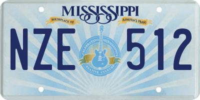 MS license plate NZE512