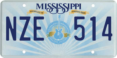 MS license plate NZE514