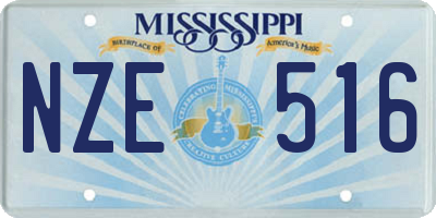 MS license plate NZE516