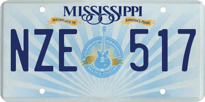 MS license plate NZE517
