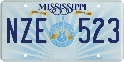 MS license plate NZE523