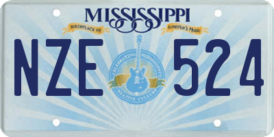MS license plate NZE524