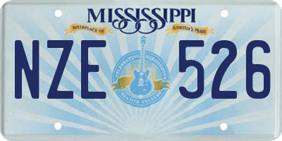 MS license plate NZE526