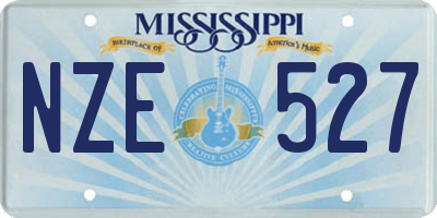 MS license plate NZE527