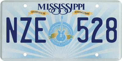 MS license plate NZE528