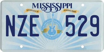 MS license plate NZE529