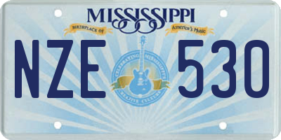 MS license plate NZE530