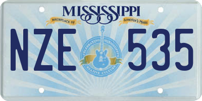 MS license plate NZE535