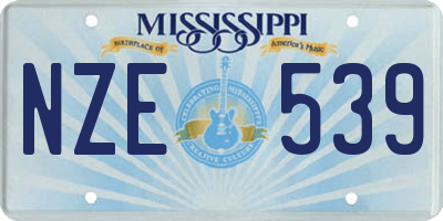 MS license plate NZE539