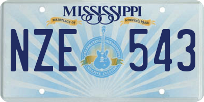 MS license plate NZE543