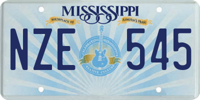 MS license plate NZE545