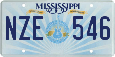 MS license plate NZE546