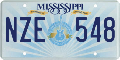 MS license plate NZE548