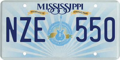 MS license plate NZE550