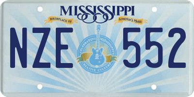 MS license plate NZE552