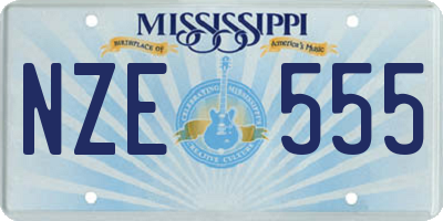 MS license plate NZE555