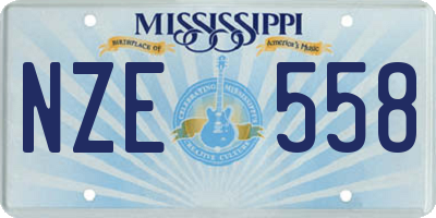 MS license plate NZE558