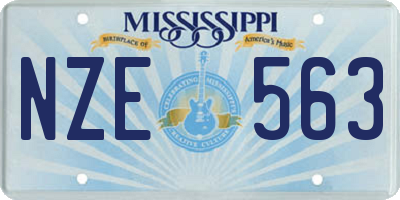MS license plate NZE563
