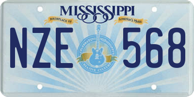 MS license plate NZE568