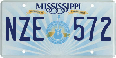 MS license plate NZE572