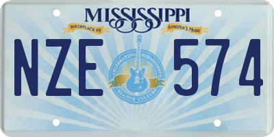 MS license plate NZE574