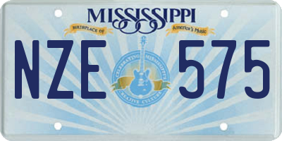 MS license plate NZE575