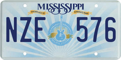 MS license plate NZE576