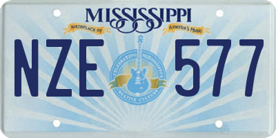 MS license plate NZE577
