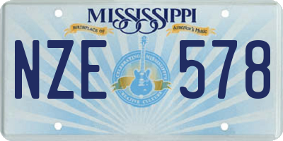 MS license plate NZE578