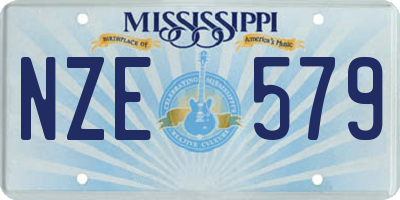 MS license plate NZE579