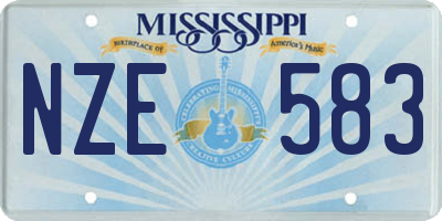 MS license plate NZE583
