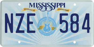 MS license plate NZE584