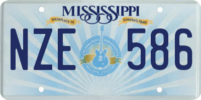 MS license plate NZE586