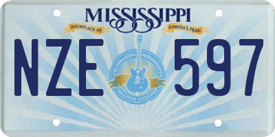 MS license plate NZE597