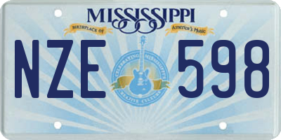 MS license plate NZE598