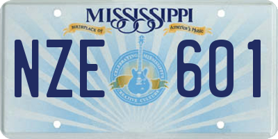 MS license plate NZE601