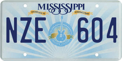 MS license plate NZE604