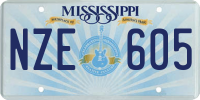 MS license plate NZE605