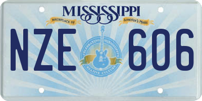MS license plate NZE606