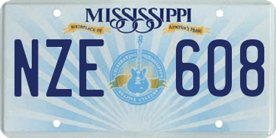 MS license plate NZE608